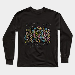 Embroidered foliage Long Sleeve T-Shirt